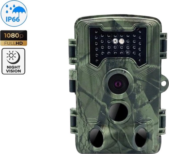4K 48MP Wildcamera WiFi Bluetooth, IP66 Waterdichte Wildcamera Jachtcamera 120° Detectiehoek 0.2S Trigger met U3 64GB SD Kaart en 8 Batterijen - K&F Concept