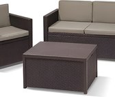 Arica 220001 Lounge tafel, kussenboxfunctie, rotanlook, kunststof, bruin
