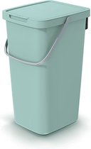 Keden GFT of rest afvalbak - mintgroen - 25L - afsluitbaar - 26 x 29 x 48 cm - klepje/hengsel - afval scheiden