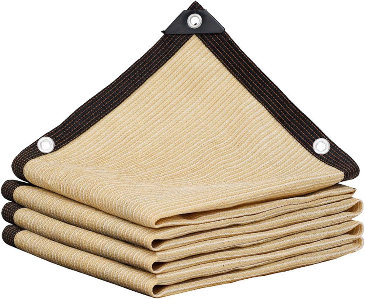 Schaduwnet Beige, Zonbeschermingsnet, Schaduwgaas voor buitenterras Tuin Pergola Kasplanten, Schaduwzeilen, Zonneschermnet met oogjes, 85% UV-bescherming Schaduwnetwerk, Schaduwdoek-2x3m(6.6*9.8ft)