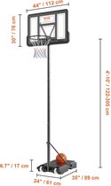 Vevor® Verstelbare basketbalpaal - Basketbalring - Voor buiten - 1.2 tot 3meter hoog
