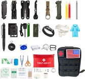 CNL Sight ULTRA-COMPLETE Survival Kit + Eerste Hulp Kit | Filterrietjes - Mini Vouwschep - Kompas - Multifunctionele Tang - Mes - Vuurstick - Militaire Gereedschappen & Accessoires
