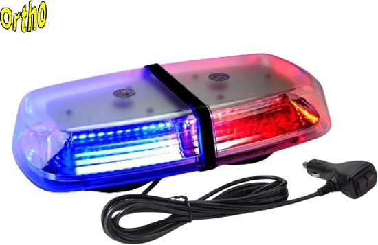 Ortho® - Lumière clignotante LED - Lumière clignotante - Lumière clignotante Blauw/rouge - Stroboscope - Avertissement de Safety d'urgence - Lumière d'alarme 12V/24V - Blauw/Rouge