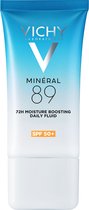 Vichy Minéral 89 72U Fluide Hydratant SPF 50+ - Hydrate, protège et soutient la barrière cutanée - Sans parfum - 50 ml