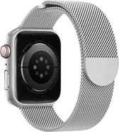 Stravo Luxe Milanese bandje - Geschikt voor Apple Watch 42mm (Series 11/10) , 41mm (Series 9/8/7), 40mm (Series 6/5/4/SE 1/2/3), 38mm (Series 3/2/1) - Zilver - RVS metalen bandje met magneet - Milanees horlogebandje