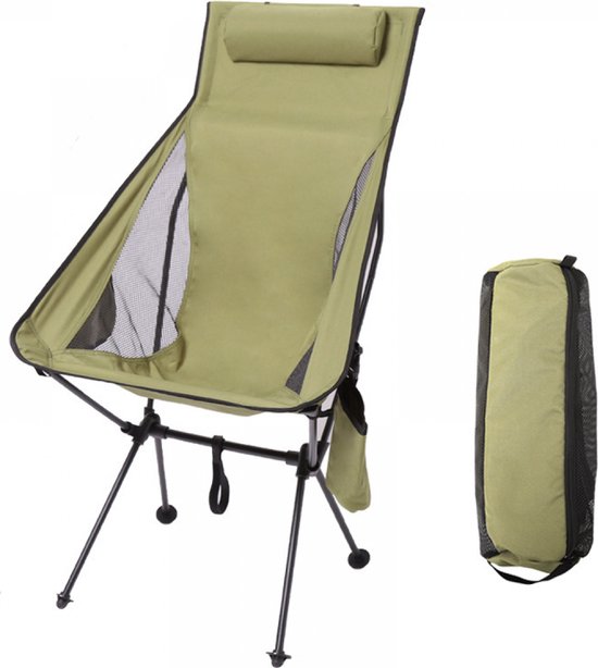 ECD Germany Set Van 2 Inklapbare Campingstoelen Grijs Blauw Visstoel Met Bekerhouder