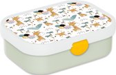Mepal Broodtrommel voor Kinderen - Bento Lunchbox - Aquarel Dieren - Inclusief Bentobakje & Vorkje - BPA vrij en Vaatwasserbestendig - 750 ml - Feestbeest