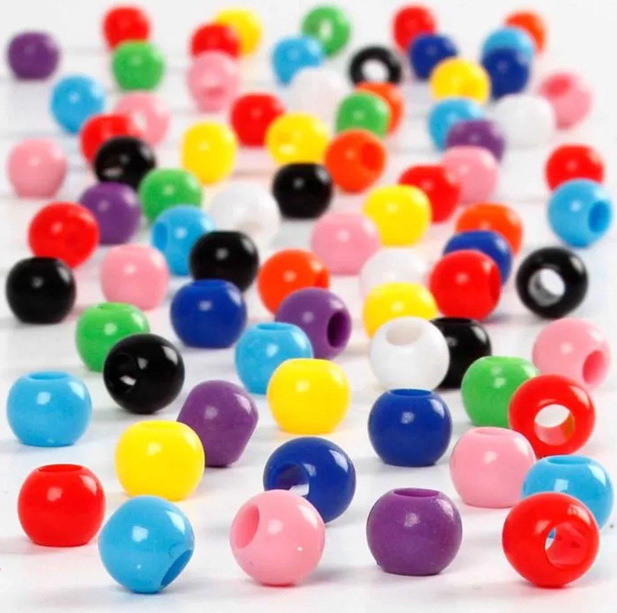 Plastic Kralen Hobbykralen Pony Kralen Kleuren Sieraden Maken Dia: 6mm Gatgrootte 3mm 65gr 125ml