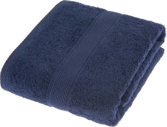 Homescapes 2-delige badhanddoekenset donkerblauw - 100% Turks katoen 500 gsm
