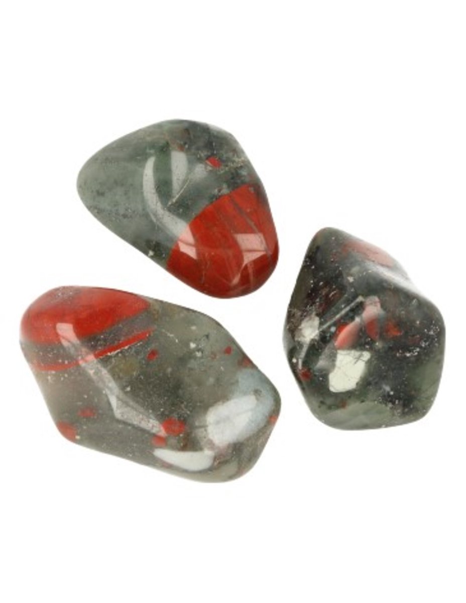 Ruben Robijn Jaspis vulkaan (Bloedkwarts) 250 gr. trommelstenen (mt3) Groen / rood