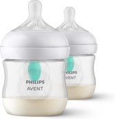 Philips Avent Natural Response Babyfles met Airfree-ventiel - 2 Flessen - 125 ml - 0M+ maanden - Snelheid 2-speen - SCY670/02