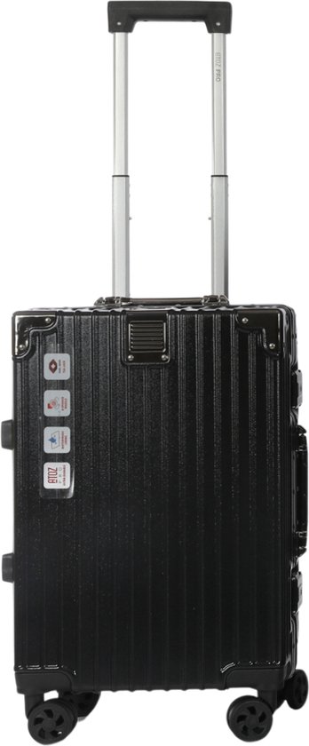A To Z Traveller Safralu - Handbagage 55cm - Luxe Aluminium - 35L - Zwart - TSA Slot