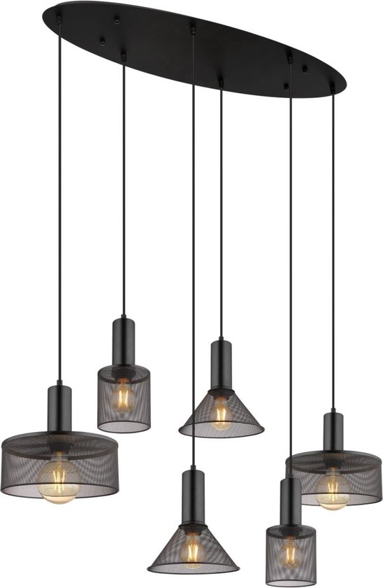 Hanglamp JEDD 107.0 cm 6-lichts Zwart