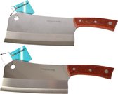 Couteau à découper 2 pièces 31 cm et 33 cm Heavy Duty robuste - couteau de chef - couteau à découper - hache de cuisine en acier inoxydable couteau de boucher pour hacher les os couteau de cuisine robuste