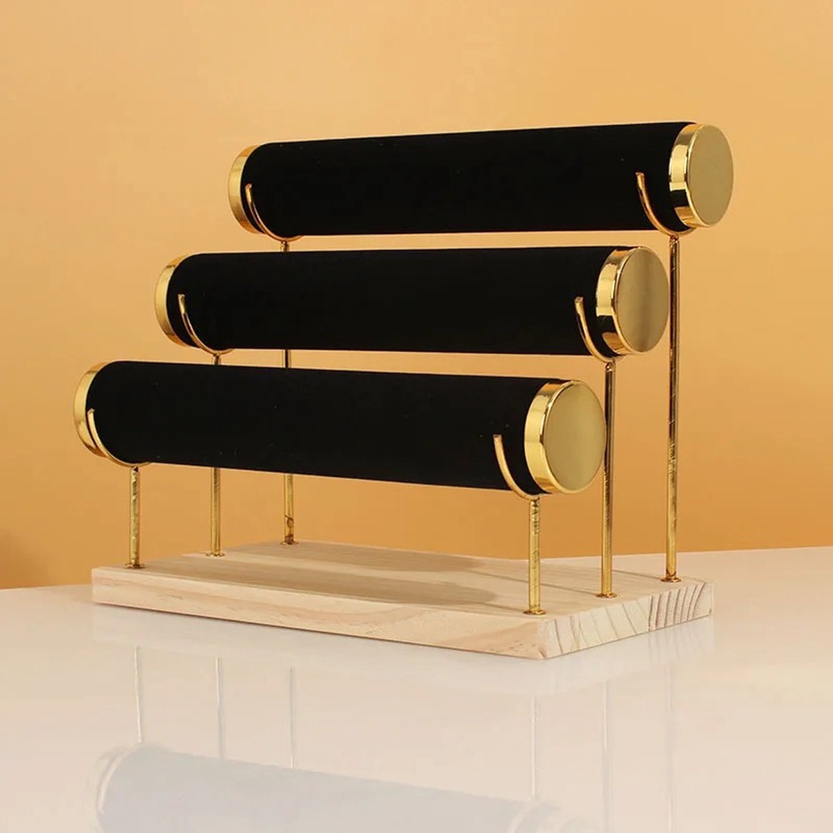 Luxe Sieradenrekje XL - Sieradenstandaard - Juwelenhouder - Sieraden Organizer - Houder voor Horloges/Armbanden/Kettingen - Sieradenrek - Zwart