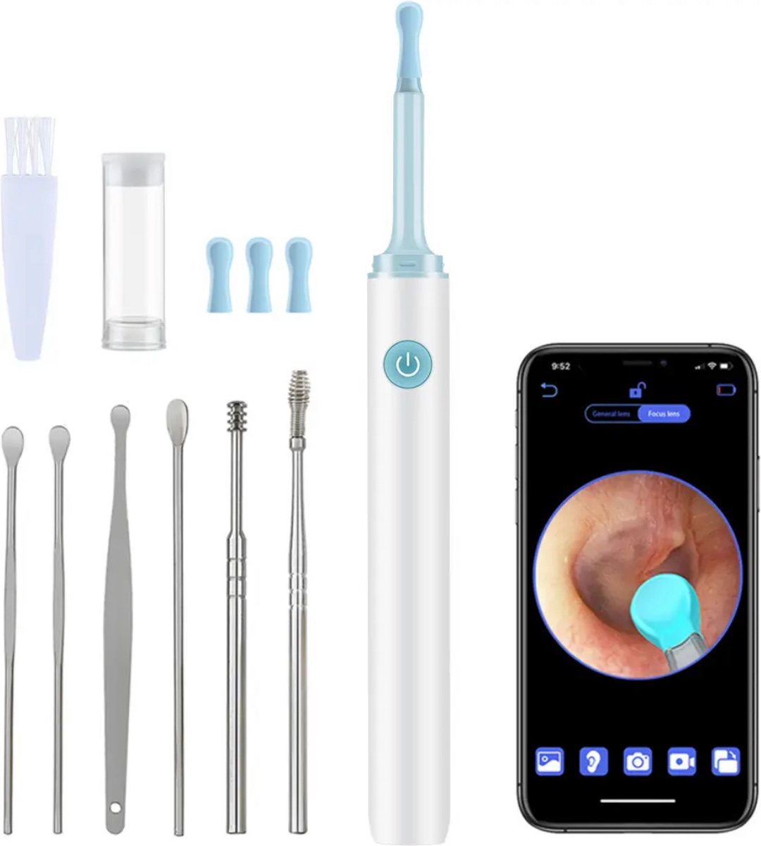 Goedkoopste Oorsmeer Verwijderaar - Ear Cleaner with Camera - Wireless Otoscope with 1080P HD Waterproof Ear Camera - Earwax Removal Kit for iPhone, Android