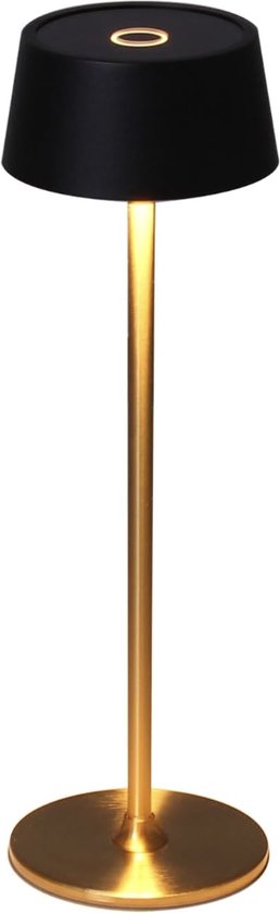 USB-Tafellampen - Oplaadbaar - Dimbaar - Ingebouwde 4000mAh - Draagbare LED Draadloze Tafellamp - Zwart/Goud