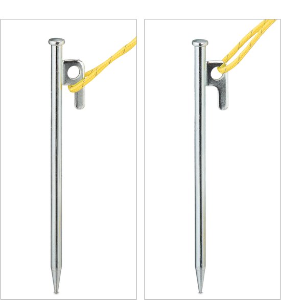 20 Piquets De Tente En Acier Inoxydable Avec œillet – Longueur 20 Cm Pour Sols Durs