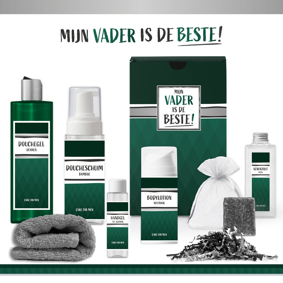 Goedkoopste Geschenkset ''Mijn Vader Is De Beste! - 7 Producten - 850 Gram | Giftset voor Hem - Cadeau Pakket Deluxe - Verjaardag - Jarig - Vaderdag - Wellness Cadeau Man - Bedankt liefste vader - Allerbeste Papa - Winnaar - Nummer 1 - Verjaardagscadeau - Groen