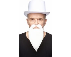 Partychimp Dwergen Baard met Snor Zelfklevend Nep Snor en Baard voor Carnaval Verkleedaccessoire - Wit - Imitatiebont