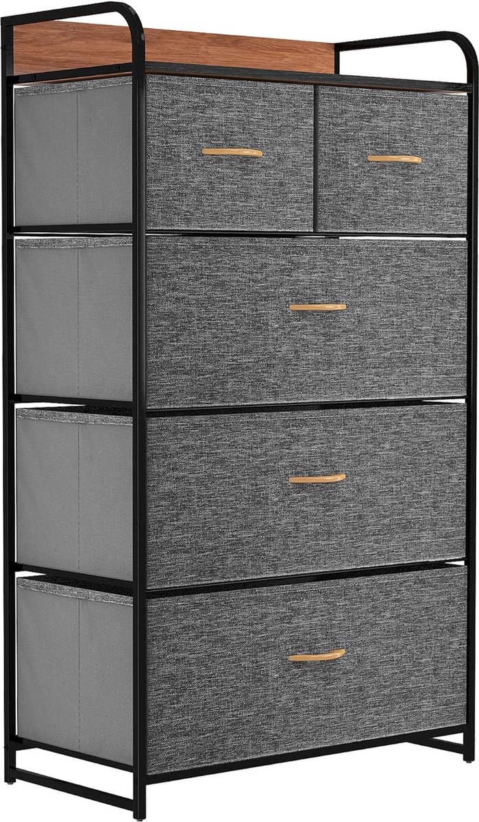 5-lade YITAHOME ladekast opbergorganizer voor slaapkamer woonkamer - stevig stalen frame - donkergrijs