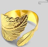 Maxium Gouden servetring blad - 6 Stuks - Servetring Goud - Tafeldecoratie - Bruiloft Decoratie - Tafel Accessoire - Kerst - Goud - Luxe - Glans