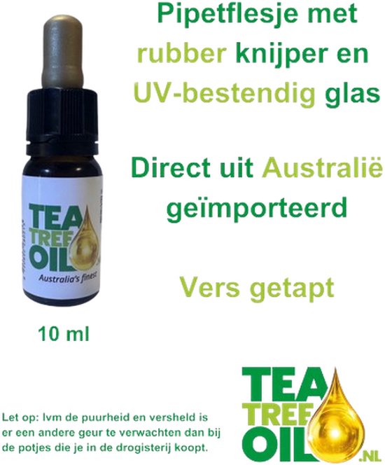 Foto: Tea tree olie 100 10ml pipetfles eigen eu import vanuit australi hoge versheid