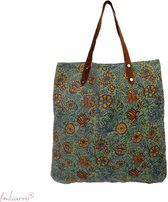 Imbarro - Tas -Shopper - Jaela - Flowers - Velours - 50x50cm