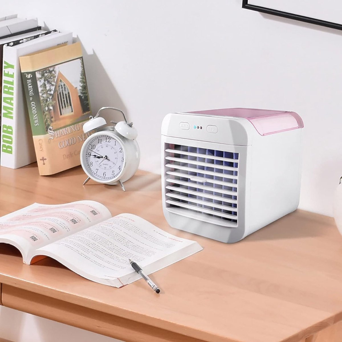 Mobiele Airco Zonder Afvoer - Mobiele Aircooler Draagbaar - Mobiele Airco voor Slaapkamer met 3 snelheden- Wit en Roze – foto 7