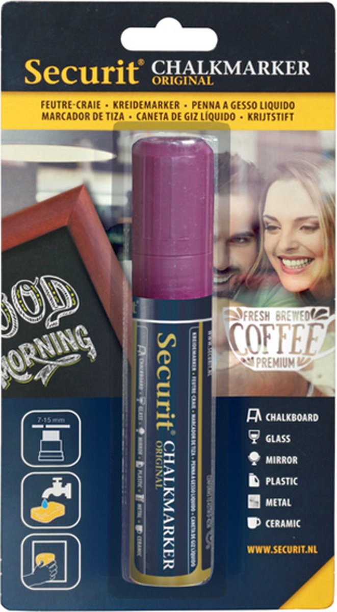 Securit® Original krijtstift met blokpunt in violet