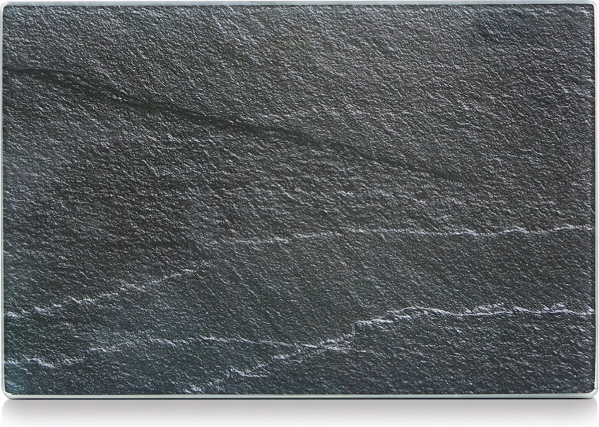 ZELLER, snijplank, glazen snijplank leisteen, antraciet, 30x20 cm