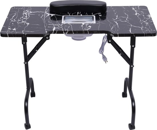 Manicure tafel - Manicure tafel met afzuiging - Nageltafel - Tafel nagelstyliste - Draagbare nageltafel - Tafel voor nagelsalon - Tafel met lamp nagelstylist - Nagelstylist - Opvouwbaar - Zwart