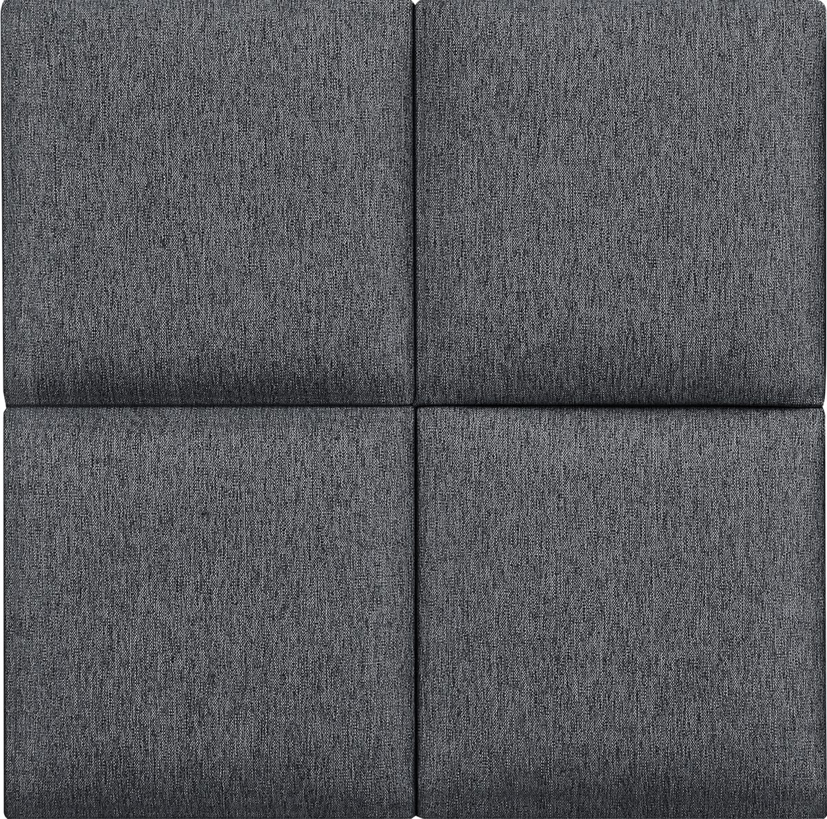 Gestoffeerde wandpanelen Carpino set van 4 stof 30x30 cm donkergrijs [neu.haus]