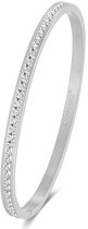 Malinsi® Armband Dames Bangle Diamant - Zilverkleurig Compleet RVS 19cm - Sieraden Armbanden Vrouw