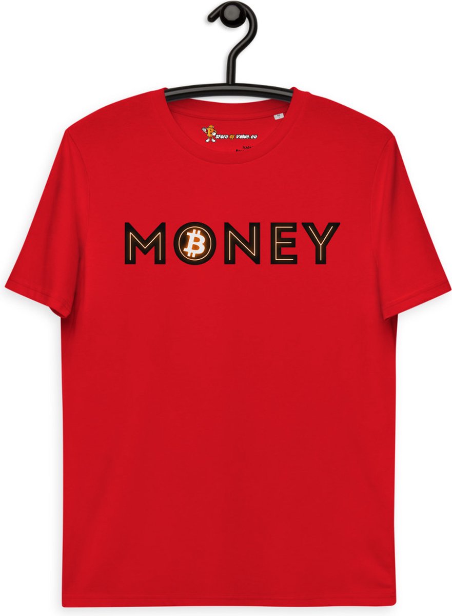 Bitcoin Money T-shirt - Unisex - 100% Biologisch Katoen - Kleur Rood - Maat  S |... | bol