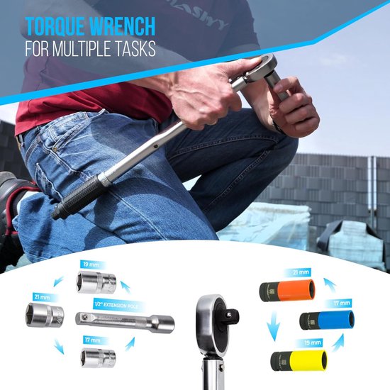 Momentsleutel Auto - Draaimomentsleutel - Auto Gereedschap - Torque Wrench - Dopsleutelset