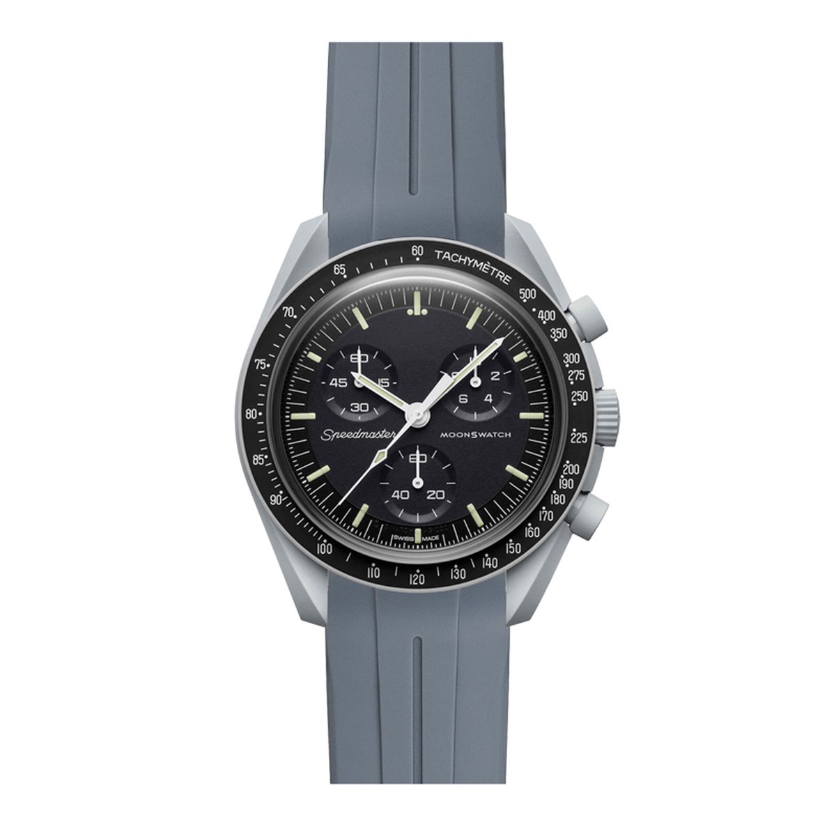 Bandje voor Omega x Swatch MoonSwatch Mission on Earth - Rolex Horloge - SEIKO Horloge - 20mm - Zacht Rubber - Grijs