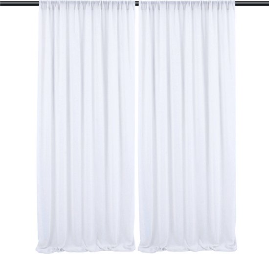 Showgeous bruiloft boog draperen stof 2 panelen 73 x 610 cm stoffig blauw chiffon stof draperie bruiloft boog gordijnen chiffon pure achtergrond gordijnen voor bruiloft boog ceremonie decoraties