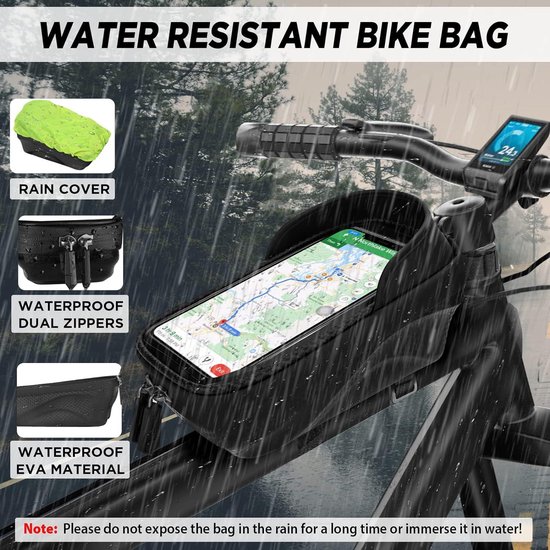 Mobiele telefoonhouder fiets motorfiets waterdicht, mobiele telefoonhouder fiets stuurtas accessoires fiets mobiele telefoon houder motorfiets stuur mobiele telefoon houder fietsstuur fietstas voor