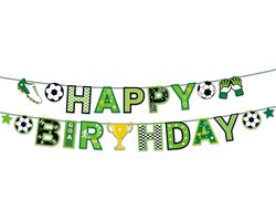 LUQ - Voetbal Happy Birthday Slinger Kinderfeestje Verjaardag Versiering Voetbal Slingers Verjaardag