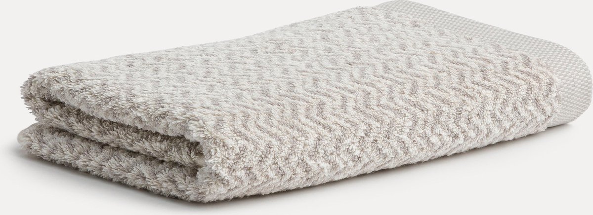 Luxe Badhanddoek Visgraat 80x150cm Katoen/Viscose/Linnen Naturel