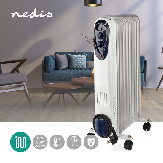 Supra – Radiateur bain d'huile 1000 W – Thermostat mécanique réglable – Sécurité anti-surchauffe – Pour pièces jusqu'à 10 m² - OLIABLANC1000