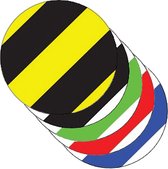 Dot striped 20 pièces Wit & Blauw ø 90 mm - autocollant de sol avec couche supérieure lisse