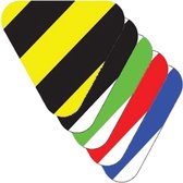 Dents de requin rayées (20 pièces) Wit & Rouge 130 x 116 mm - autocollant de sol avec couche supérieure lisse