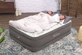 Tritech Fashion Flock Queen Luchtmatras met Ingebouwde AC Pomp en Antimicrobiële Coating 2,03 m x 1,52 m x 56 cm
