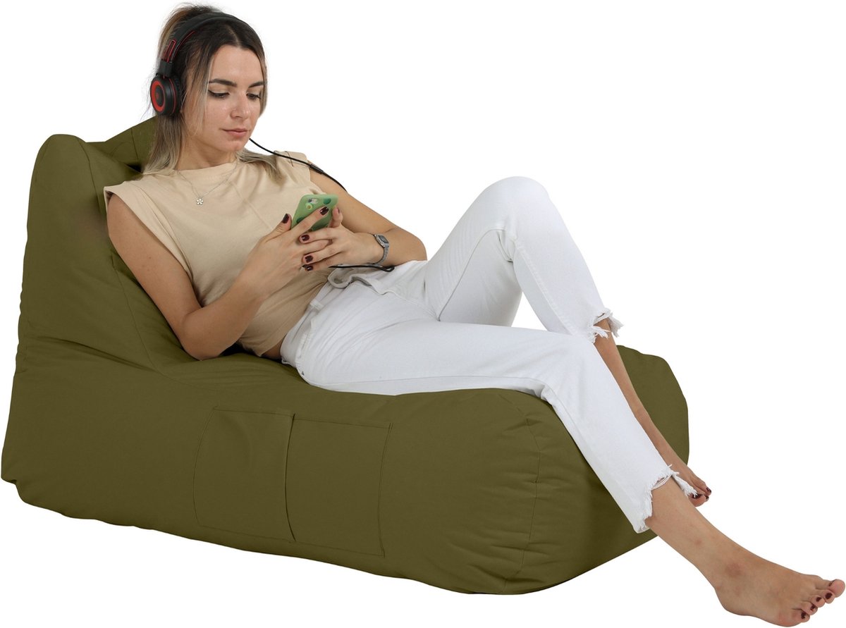 Xoft Living - Zitzak Lounge - Olijf Groen - Volwassenen & Kinderen