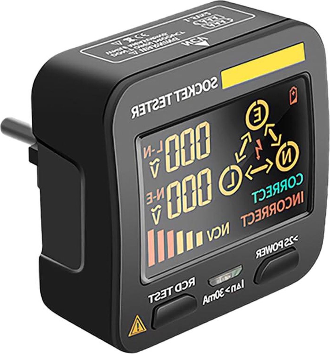 Voltage Tester Digital LCD Display Smart Socket Tester EU Socket RCD Detector Polarization Electroscope - Power Phase Test Socket for ANENG AC11
