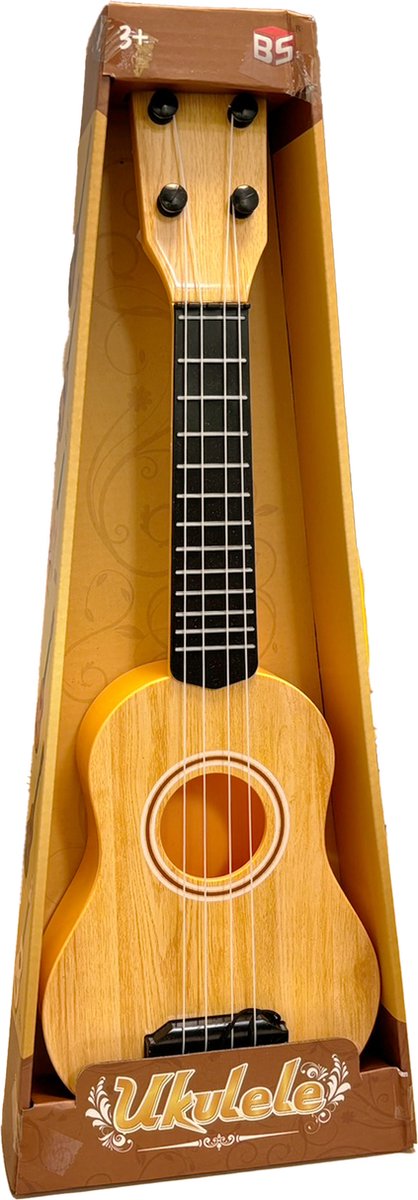 Zoem - Gitaar - Ukulele - Speelgoed - Muziek - Kindergitaar - Speelgoedgitaar - Muziekinstrument - Verjaardag - Cadeau - Kado -Lichtbruin