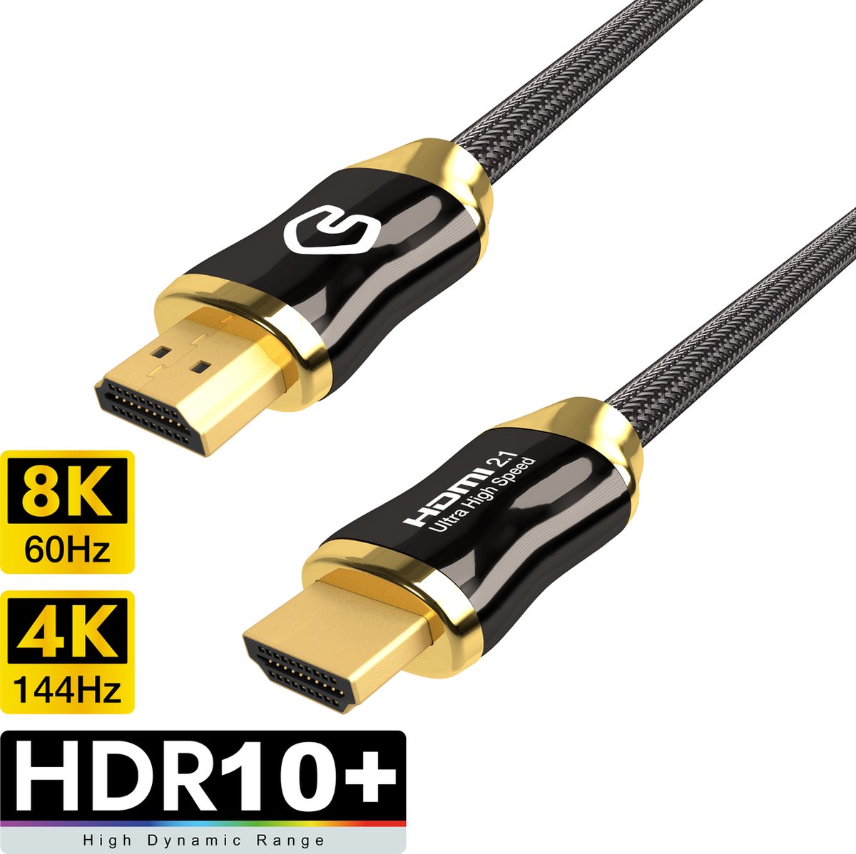 Qnected® HDMI 2.1 kabel 4 meter - 4K 120Hz & 144Hz, 8K 60Hz - HDR10+, Dolby Vision - eARC - Ultra High Speed - 48 Gbps | Geschikt voor PlayStation 5 - Xbox Series X & S - TV - Monitor - PC - Laptop - Beamer