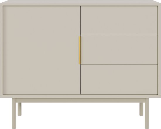 Selsey commode Viviaro - 104 cm - met drie lades grijs beige | bol